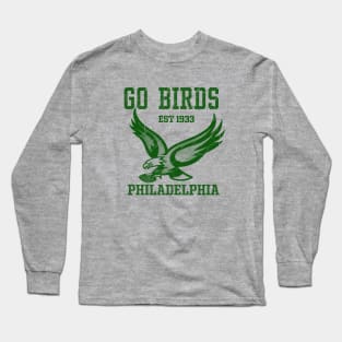 go birds - philadelphia vintage look - green solid style Long Sleeve T-Shirt